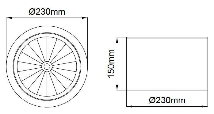 Leila COB Maxi Surface – Technische Zeichnungen