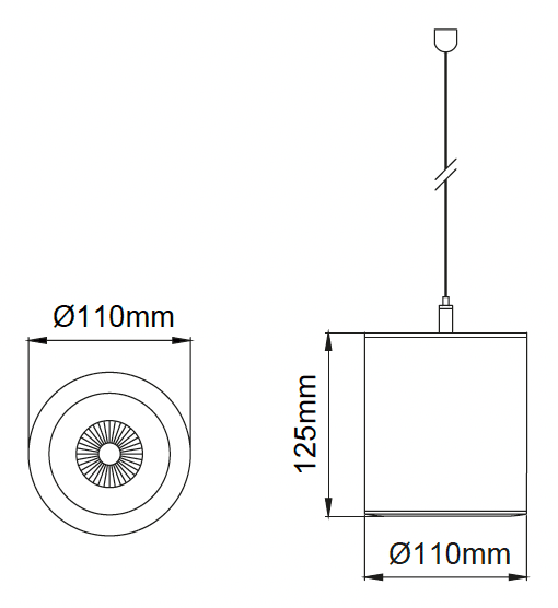 Cub Midi Pendant – Teknik Çizimler